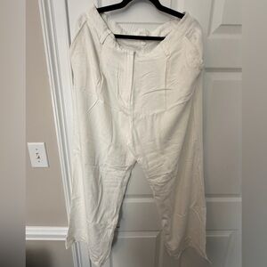 H&M Linen Blend Top in Cream